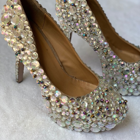 Beaded handmade  Crystal Handmade Heel Pumps - Picture 5 of 8